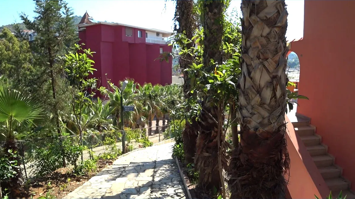 Территория отеля senza garden holiday club лестница при спуске вниз к пляжу отеля